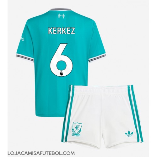 Camisa de Futebol Liverpool Milos Kerkez #6 Equipamento Alternativo Infantil 2025-26 Manga Curta (+ Calças curtas)